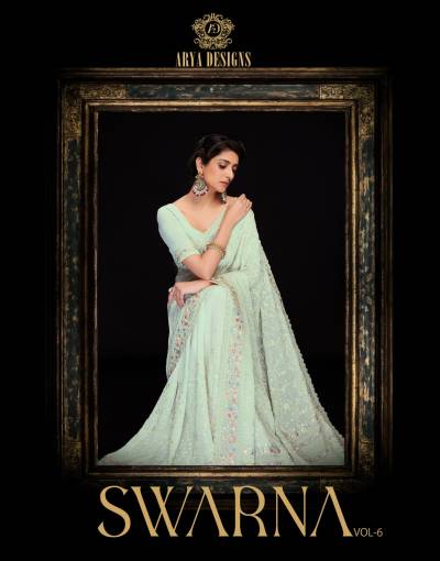 SWARNA VOL-6 BY ARYA DESIGNER GEORGETTE SAREE WHOLESALER IN INDIA